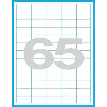 Samolepící etiketa Etikety MP print samolepící A4, 38x21,2 mm, 65ks/arch, 1000 archů, bílé