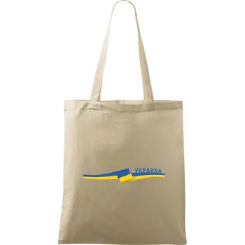Nákupní taška Ukrajina vlajka stuha - Taška bavlněná - 42 x 38 cm ( Naturální )