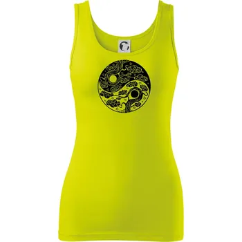 Dámské tričko Yin & Yang sakura - Dámské tílko - XL ( Limetková )