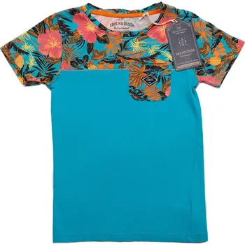 Chlapecké tričko Ebound modré tričko pro kluky s tropickým vzorem Velikost: 164
