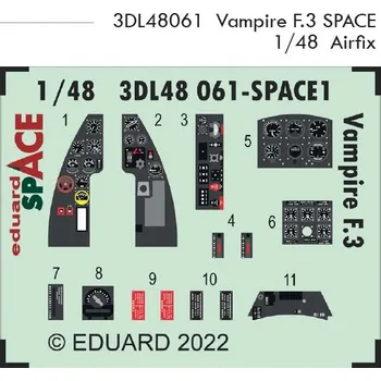 Plastikový model Eduard 1/48 Vampire F.3 SPACE (AIRFIX)