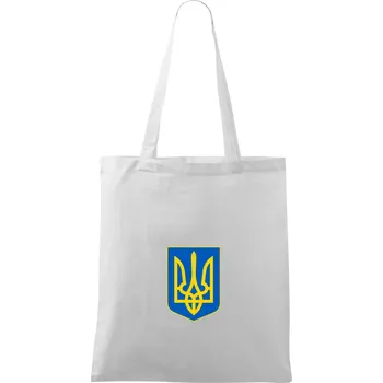 Nákupní taška Ukrajinské logo barevné malé - Taška bavlněná - 42 x 38 cm ( Bílá )