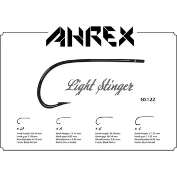 Muškařské háčky Ahrex NS122 Light Stinger vel. 8