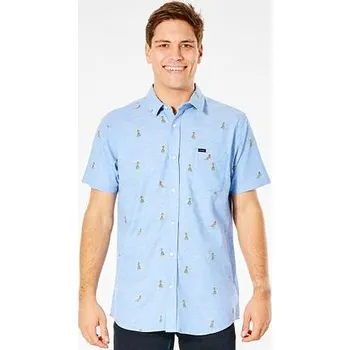 Pánská košile Košile Rip Curl HULA BREACH S/S SHIRT Electric Blue velikost M
