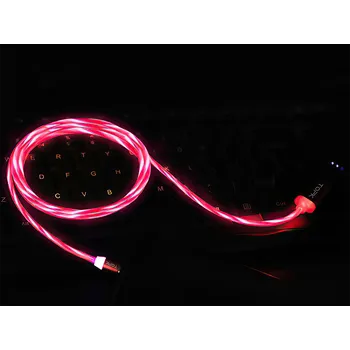 TopK M5 - Svítící magnetický USB kabel - Růžový - Bez koncovky - 1 m