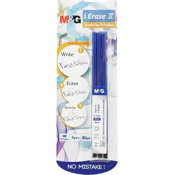 Náplň do psacích potřeb Náplň Gumovací M & G iErase Frixion II 0,7 mm / 3 ks - modrá