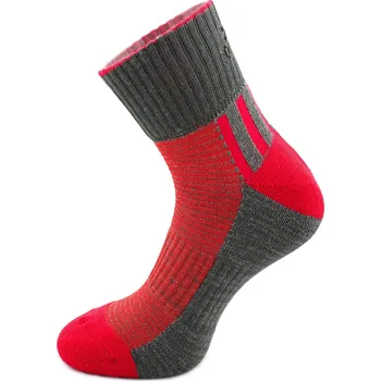 Pánské ponožky Dámské ponožky Zulu Trekking Low Women Velikost ponožek: 35-38 / Barva: červená/šedá