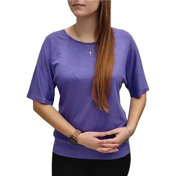 Dámská halenka Halenka UOMO & DONNA fialová do lemu Velikosti Uomo a Donna: 36