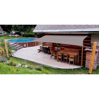 Krycí plachta HEDVA ČESKÝ BROKÁT Stínící plachta ČTVEREC Ulsedan 300 x 300 cm - 80187 kafe