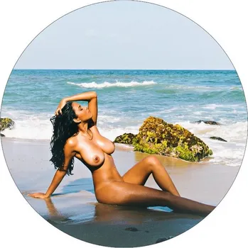 Jedlá dekorace na dort Jedlý papír nahá žena na pláži