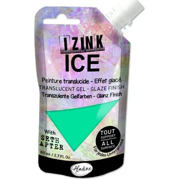 Speciální výtvarná barva Poloprůhledná barva Izink Ice 80 ml - glacier green modrozelená -