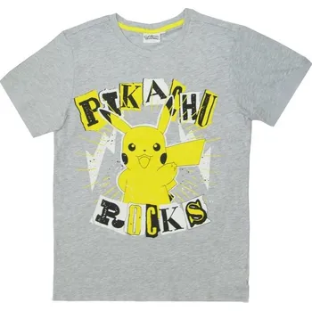Pánské tričko Šedé pánské tričko Pokemon Pikachu Velikost: L