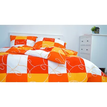 Povlečení Krepové povlečení Šachy oranžové 140x200 cm - klasický rozměr 70x90/140x200