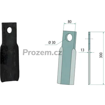Mulčovací nůž pro Procomas, 300/13/30 mm