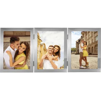 Rám na obraz Hama portrétový rámeček Laval, 3x 13x18 cm, stříbrný