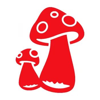 Samolepící dekorace SAMOLEPKA Houby 001 levá (10 - červená) NA AUTO, NÁLEPKA, FÓLIE, POLEP, TUNING, VLASTNÍ TEXT, TISK, AUTOSAMOLEPKY.cz, POLEPY, OBRÁZEK, LOGO, SAMOLEPKY
