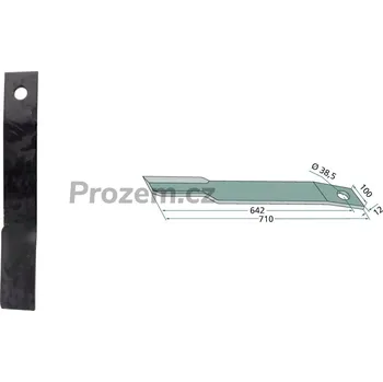 Mulčovací nůž pro Schulte, 401032, 710/12/38,5 mm