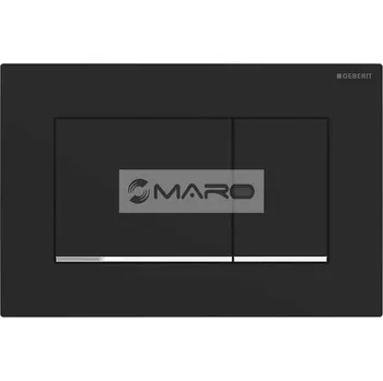 Splachovací tlačítko Geberit Sigma20 Tlačítko ovládací Square pro 2 množství splachování černý matný lak, designové proužky: lesklý chrom, 115.883.14.1