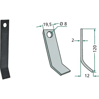 Mulčovací Y-nůž pro Agria, Gutbrod, 120/2/8 mm