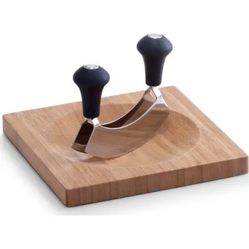 Kuchyňské prkénko Bambusové obdélníkové prkénko+ sekáček na bylinky, ZELLER