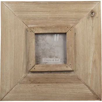Rám na obraz Hnědý antik dřevěný fotorámeček s patinou - 25*2*25 cm/ 9*9cm