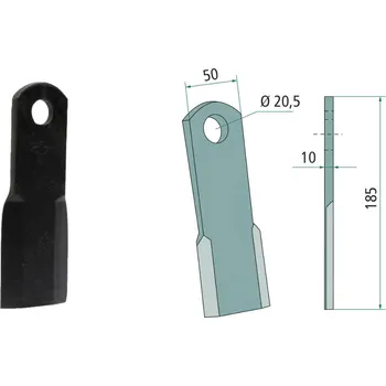 Mulčovací nůž pro Zappator, 185/10/20,5 mm