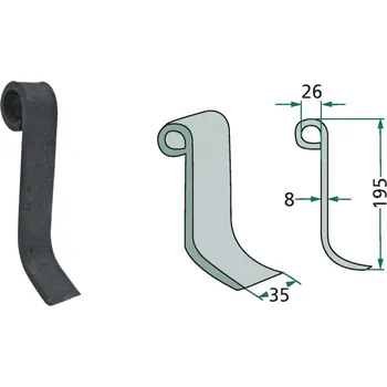 Mulčovací nůž pro Kuhn, Perugini, 6061701, 195/8/26 mm