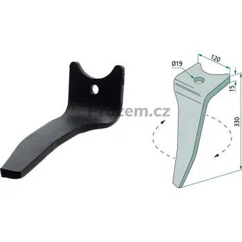Hrot rotačních bran levý pro Amazone, -/330 mm, hřeb rotačních bran