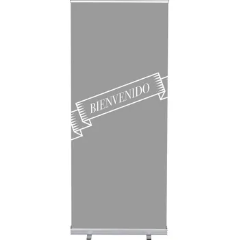 Set Roll-baneru Budget s vytištěným motivem, šířka 85 cm, Přivítání, šedý, španělsky