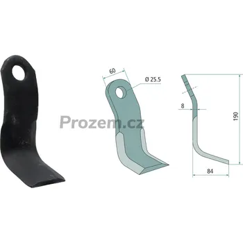 Mulčovací Y-nůž pro Peruzzo, 190/8/25,5 mm