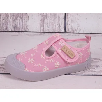 Dívčí tenisky D.D.step Plátěnky tenisky sandálky D.D. step CSG-232B růžové s kvítky velikost: 20