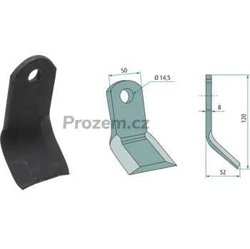 Mulčovací Y-nůž pro Bagodi, 120/8/14,5 mm