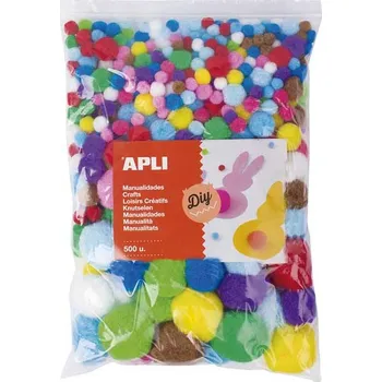 Apli Jumbo Pack Pom-pom kuličky mix 500 ks