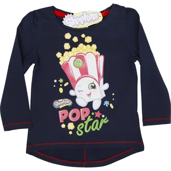Dívčí tričko Shopkins Modré tričko POP STAR Velikost: 116