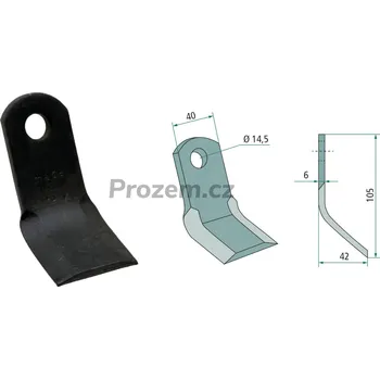 Mulčovací Y-nůž pro Rapid, Zappator, 105/6/14,5 mm