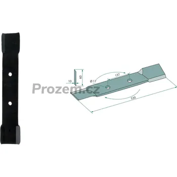 Mulčovací nůž levý pro Röll, 530/10/17 mm