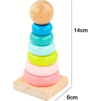 Dřevěná hračka Montessori dřevěné hračky - stohovatelná věž Varianta: Stohovatelná věž, pastelové barvy
