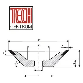 Příslušenství k brusce CBN kotouč 12V9 125x10/2x20 K100 B126 chladit ANO i NE pryskyřice