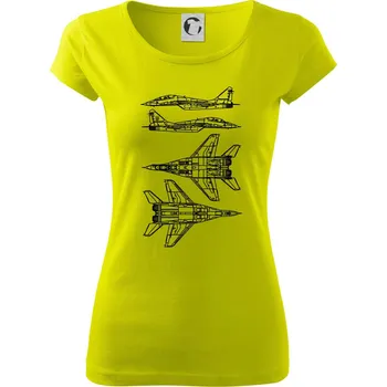 Dámské tričko Mig 29 Fulcrum - obrys - Dámské triko Pure - S ( Limetková )