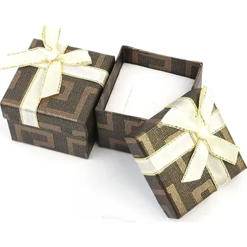 Dárková krabička Dárková krabička hnědá s mašlí 5x5cm