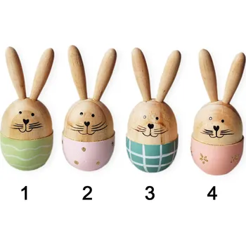 Velikonoční dekorace Zajíc dřevo 10cm mix (539523)