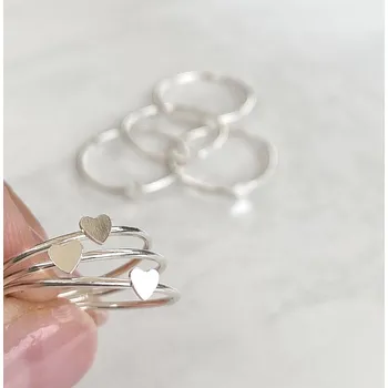 Prsten Sylviene Heart Stříbrná 9 mm