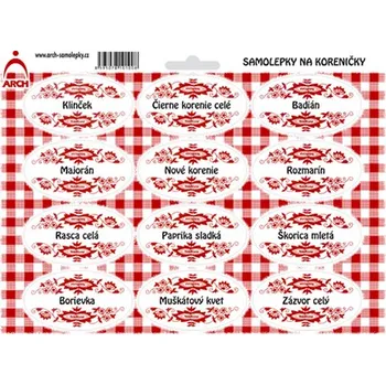 samolepka Arch Samolepky na kořenky s hnědým ornamentem Bazalka 22 x 16 cm SK