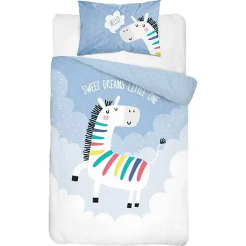 Povlečení DETEXPOL Povlečení do postýlky Zebra modrá Bavlna, 100/135, 40/60 cm