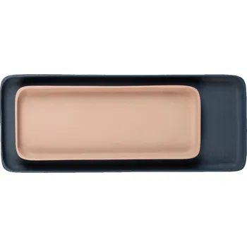 Modro růžový set dvou kovových táců ZUIVER REBEL 29,5/39,5 cm