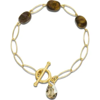 Náramek Stříbrný pozlacený náramek zlaté barvy Sassolino BG6433GS10TO Golden Shadow