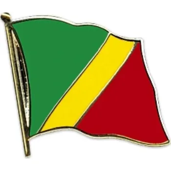 Odznak (pins) 20mm vlajka Kongo (Brazzaville) - barevný