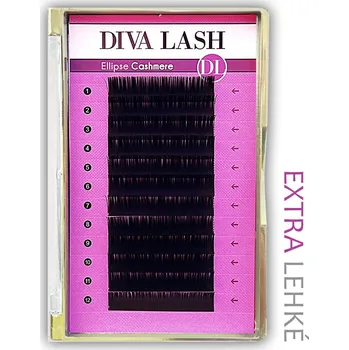 Péče o řasy a obočí Diva LASHES ELLIPSE FLAT D 0,20 DVOJITÉ KAŠMÍROVÉ ŘASY Délka řas: 13 mm