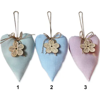 Zahradní dekorace Srdíčko závěs textil 15cm mix (538588)