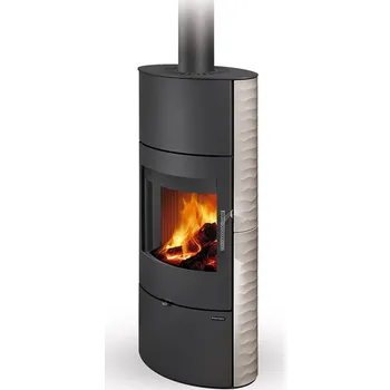 Krbová kamna ROMOTOP SONE 01 A keramika champagne 30301 - keramická krbová kamna s reliéfem a možností akumulace